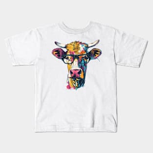 Moo-ve over, Darling! The Bespectacled Bovine is Here! Kids T-Shirt